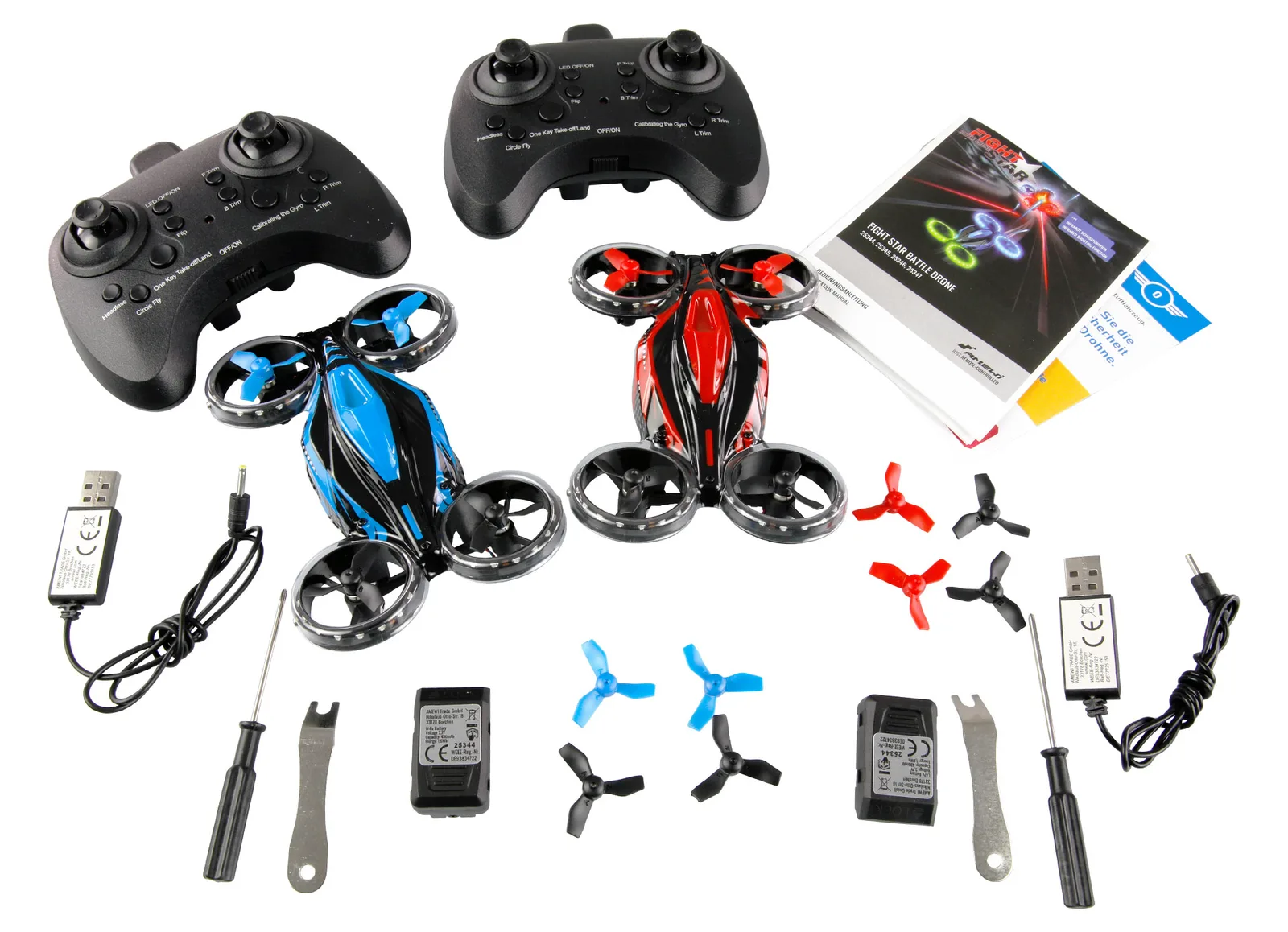 Amewi Fight Star Battle Drone Set RtF rot & blau, Ansicht 3