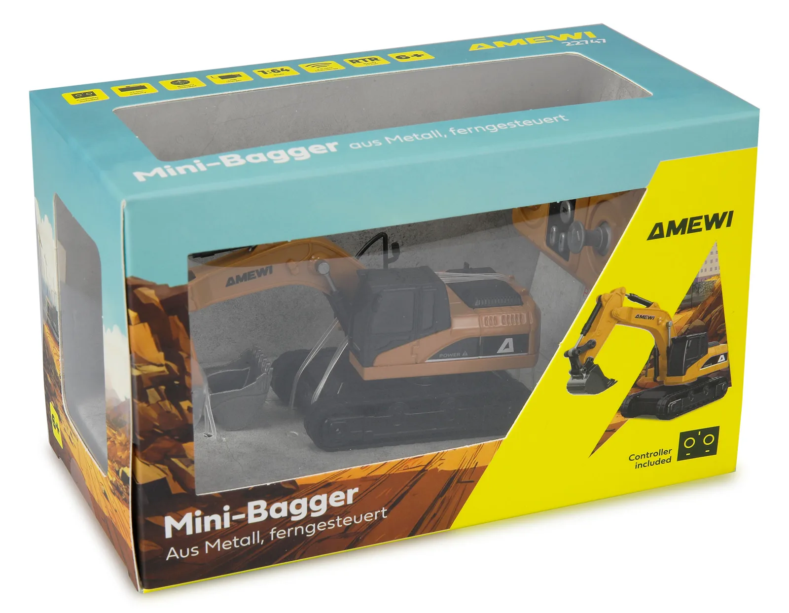 Amewi Mini-Bagger aus Metall 8-Kanal 1 64 RTR 6+, Ansicht 2