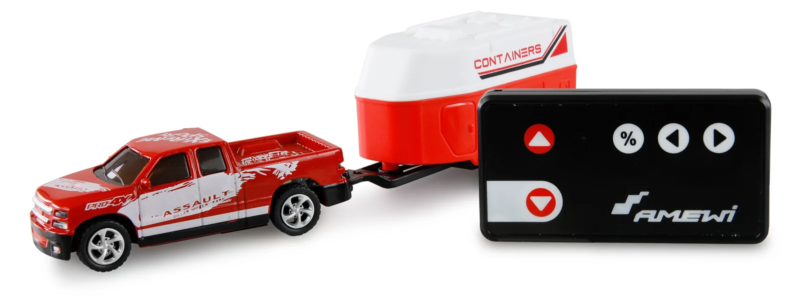 Amewi RC Pickup Die Cast mit Pferdeanhänger 1 64 RTR rot, Ansicht 4