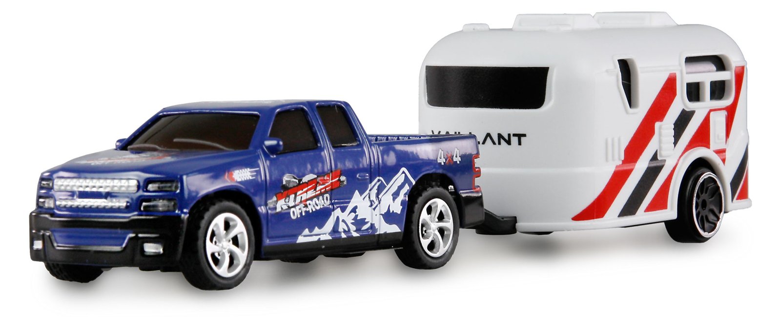 Amewi RC Pickup Die Cast mit Wohnwagen 1 64 RTR blau 6+