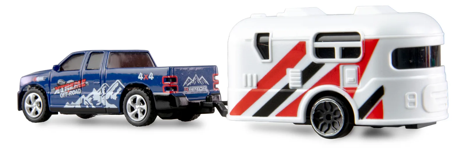 Amewi RC Pickup Die Cast mit Wohnwagen 1 64 RTR blau 6+, Ansicht 4