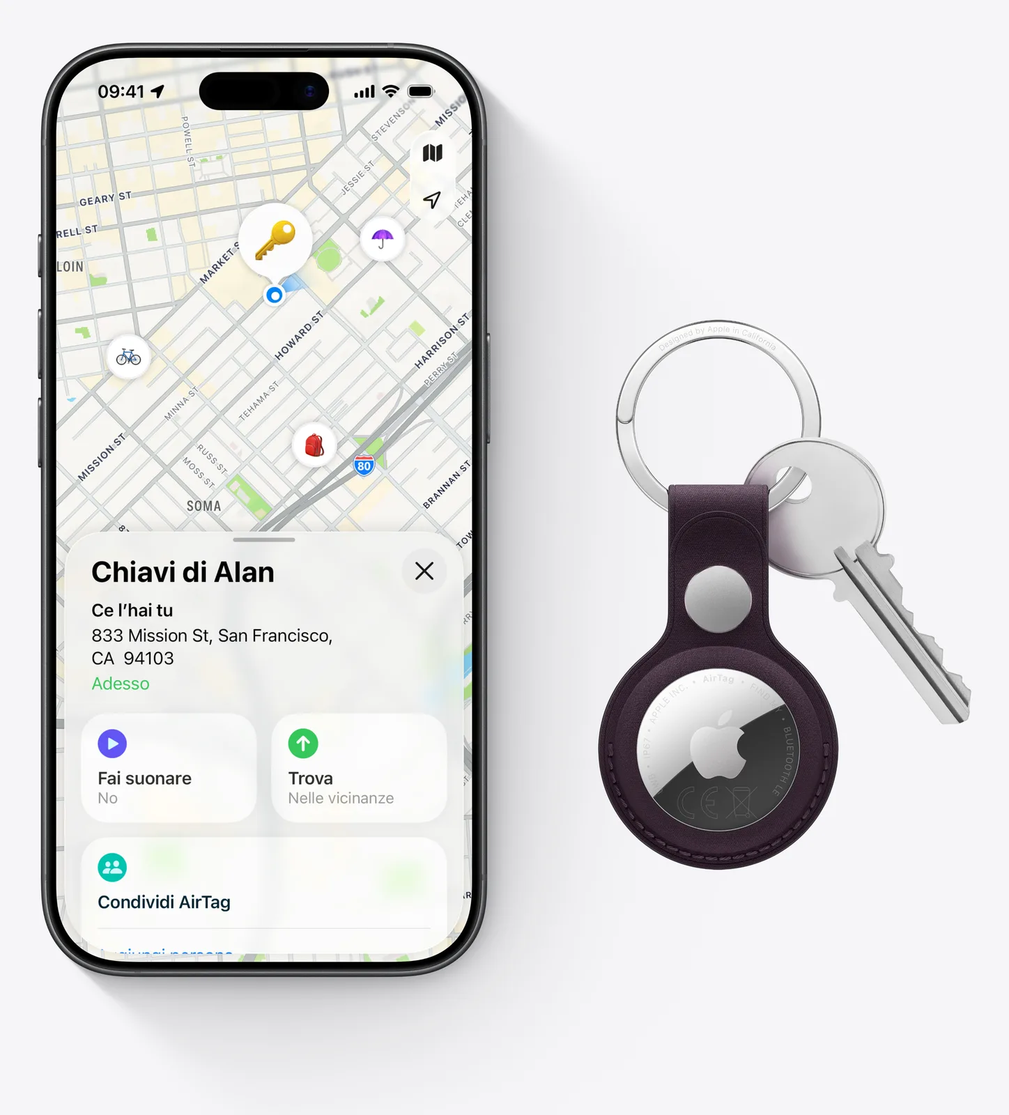 Apple AirTag (2026) weiß/silber, 4er-Pack - Anti-Verlust Bluetooth-Tag für Handy, Tablet, Smartwatch, iPhone/iPad/iPod, Ansicht 3