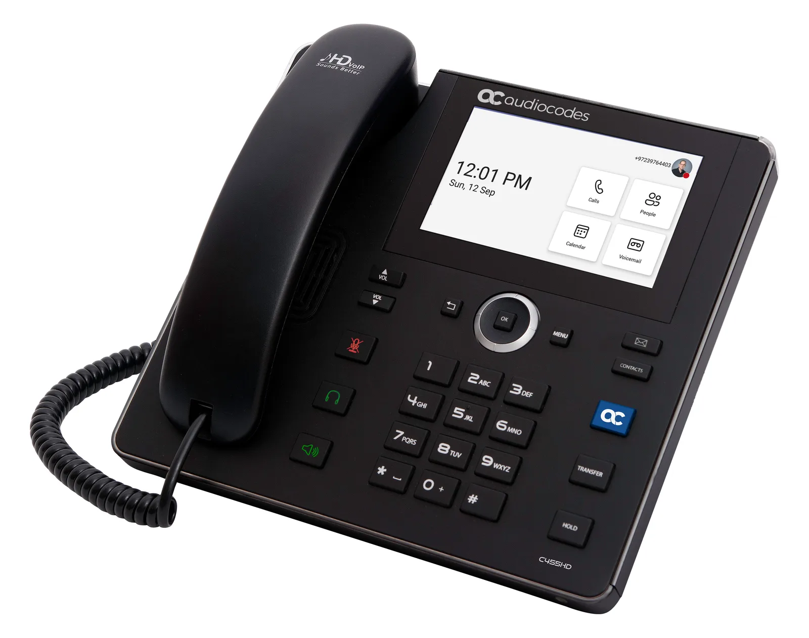 AudioCodes C455HD - VoIP-Telefon mit Rufnummernanzeige, Ansicht 3