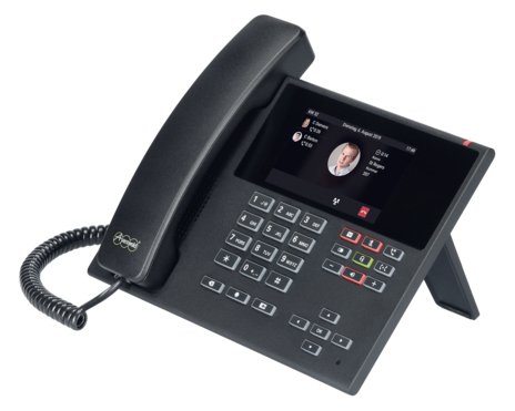 Auerswald COMfortel D-400 - VoIP-Telefon mit Rufnummernanzeige/Anklopffunktion - Schwarz