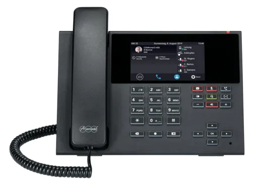 Auerswald COMfortel D-400 - VoIP-Telefon mit Rufnummernanzeige/Anklopffunktion - Schwarz, Ansicht 2