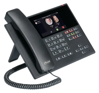 Auerswald COMfortel D-400 - VoIP-Telefon mit Rufnummernanzeige/Anklopffunktion - Schwarz, Ansicht 3
