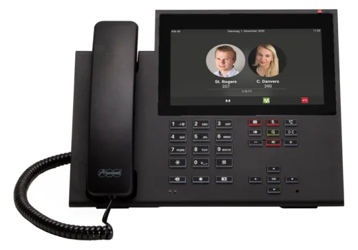 Auerswald COMfortel D-600 - VoIP-Telefon mit Rufnummernanzeige/Anklopffunktion - Schwarz, Ansicht 3
