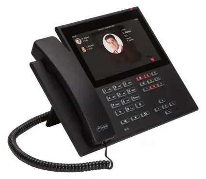 Auerswald COMfortel D-600 - VoIP-Telefon mit Rufnummernanzeige/Anklopffunktion - Schwarz, Ansicht 4