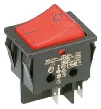 Bachmann 924.099 - Wippschalter - 2P - Schwarz - Rot - 250 V