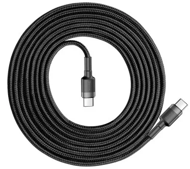 Baseus Cafule USB-C for USB-C QC 3.0 PD 3A 60W 2 m - Grey/Black - Kabel - Digital/Daten, Ansicht 4