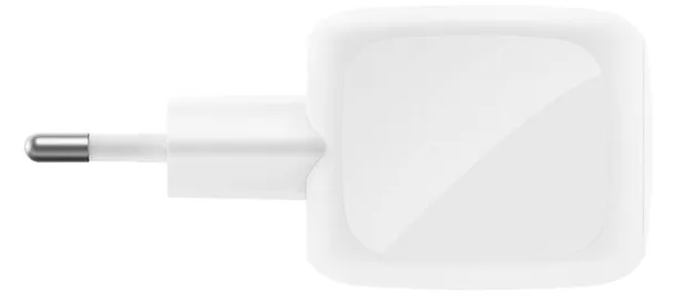 Belkin BoostCharge Pro - Netzteil - GaN - 50 Watt - Fast Charge, PD 3.1/PPS - 2 Ausgabeanschlussstellen (2 x USB-C) - Weiß, Ansicht 4