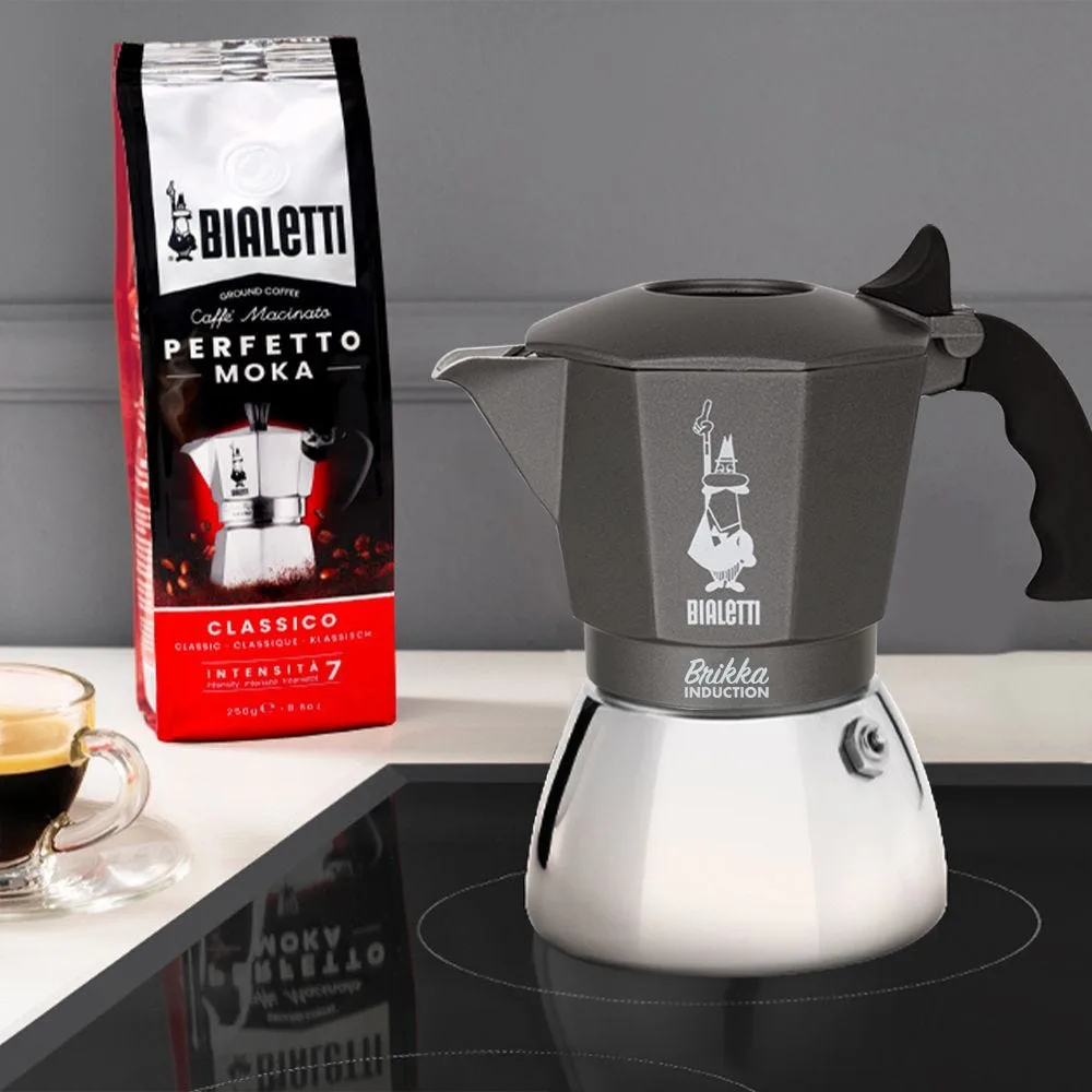 Bialetti Brikka Induction - Mokka-Kanne - Schwarz - Edelstahl - Aluminium - Stahl - Silikon - 1 Stück(e), Ansicht 2