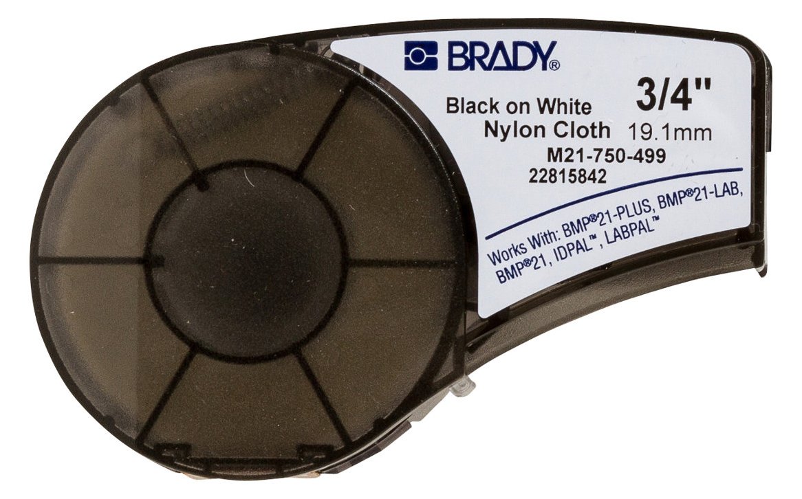Brady Corporation Brady B-499 - Nylontuch - matt - Schwarz auf Weiß - Rolle (1,91 cm x 4,9 m)