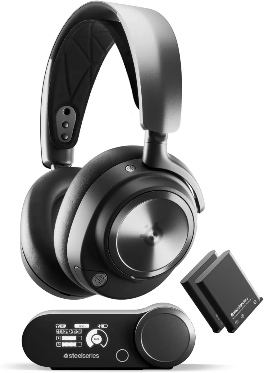 SteelSeries Arctis Nova Pro Wireless Xbox Headset - Gaming Headset Wireless - Unbegrenzte Akkulaufzeit; 2-Akku-System - Active Noise Cancellation - ClearCast Gen2 Mikro - Für Xbox, PC & mehr- Schwarz
