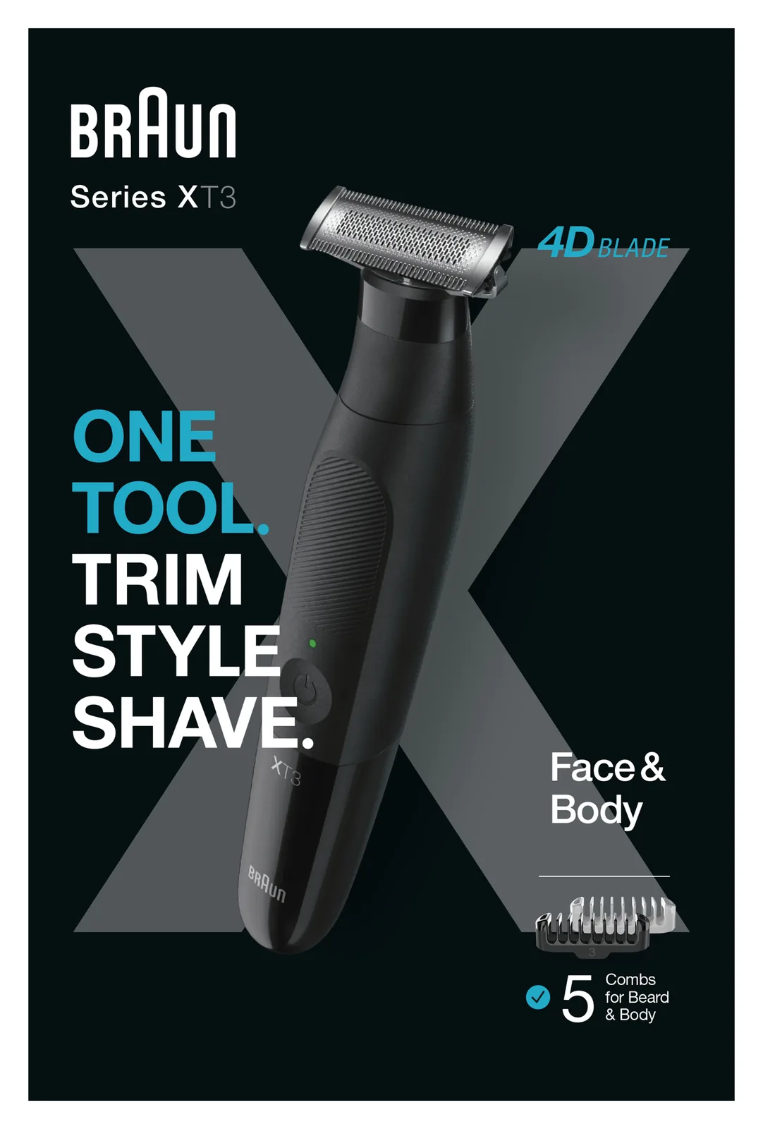 Braun XT3200 - Schwarz - Edelstahl - Rechteck - 1 mm - 5 mm - Universal, Ansicht 2