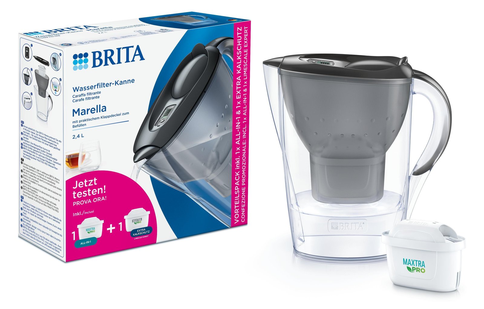 BRITA Wasserfilter-Kanne+MAXTRA+Kalksc Marella graphit+MAX+