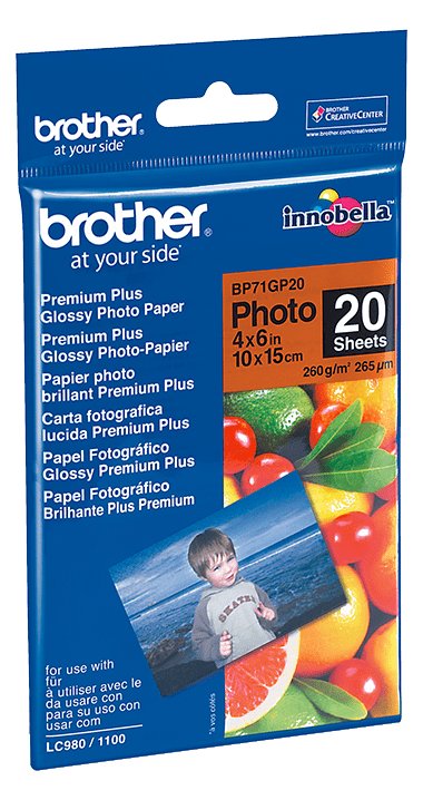 Brother BP - Glänzend - 100 x 150 mm 20 Blatt Fotopapier