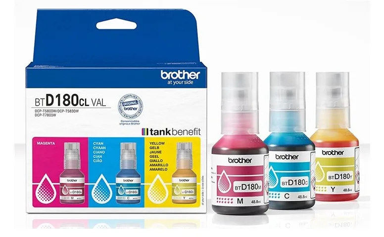 Brother BTD180CL Multipack - 3er-Pack - Gelb, Cyan, Magenta, Ansicht 3
