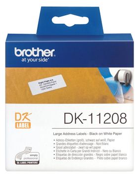Brother DK-11208 - Schwarz auf Weiß - 400) Adressetiketten von LumaTech