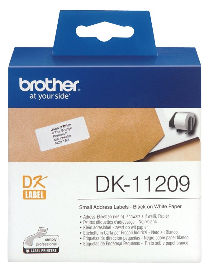 Brother DK-11209 - Schwarz auf Weiß - 800) Adressetiketten