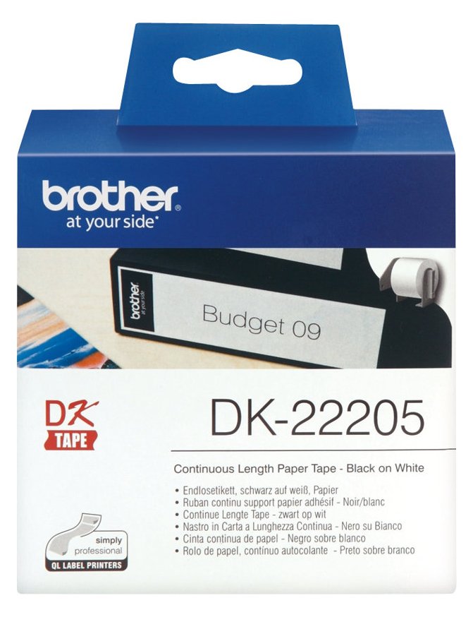 Brother DK-22205 - Schwarz auf Weiß - Rolle (6,2 cm x 30,5 m)
