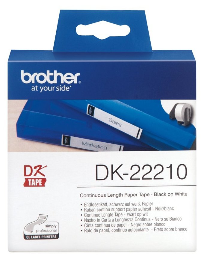 Brother DK-22210 - Schwarz auf Weiß - Rolle (2,9 cm x 30,5 m)