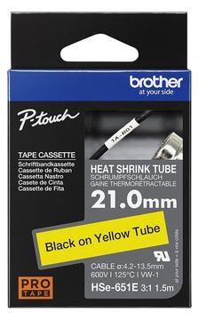 Brother HSE-651E - Schwarz auf Gelb - Rolle (2,1 cm x 1,5 m) von LumaTech