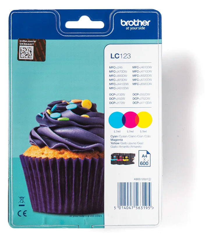Brother LC123 RainbowPack - Gelb, Cyan, Magenta, Ansicht 2