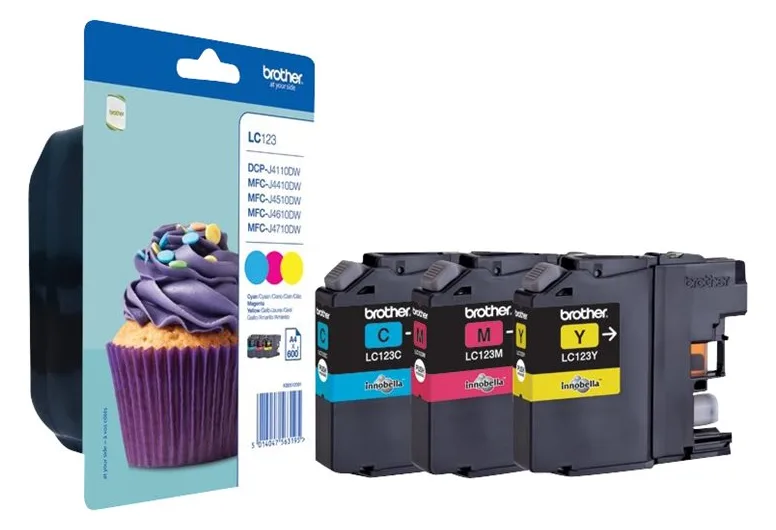 Brother LC123 RainbowPack - Gelb, Cyan, Magenta, Ansicht 3