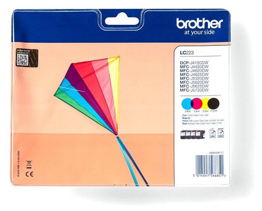 Brother LC223 - 4er-Pack - Schwarz, Gelb, Cyan, Magenta