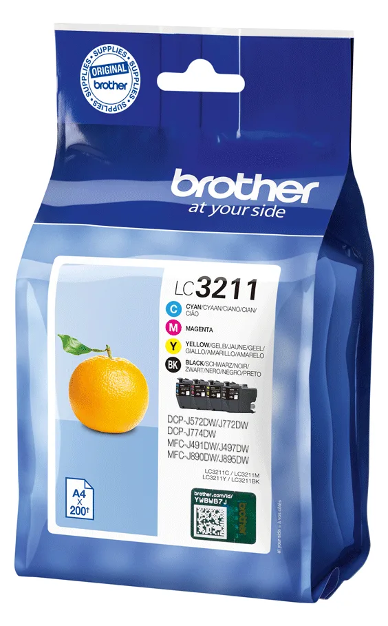 Brother LC3211 - 4er-Pack - Schwarz, Gelb, Cyan, Magenta, Ansicht 4