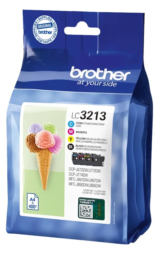 Brother LC3213 Value Pack - 4er-Pack - Schwarz, Gelb, Cyan, Magenta, Ansicht 4