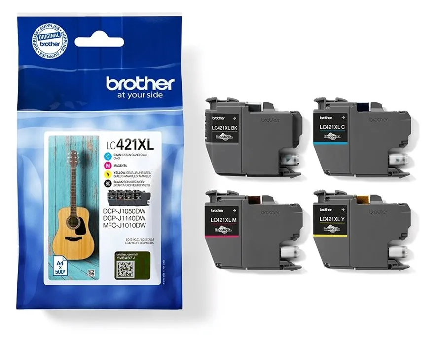 Brother LC421XL - 4er-Pack - XL - Schwarz, Gelb, Cyan, Magenta, Ansicht 2