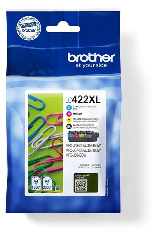 Brother LC422XL - 4er-Pack - Schwarz, Gelb, Cyan, Magenta