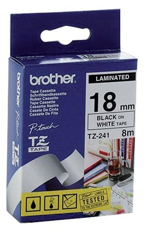 Brother Schwarz auf Weiß - Rolle (1,8 cm x 8 m) laminiertes Band
