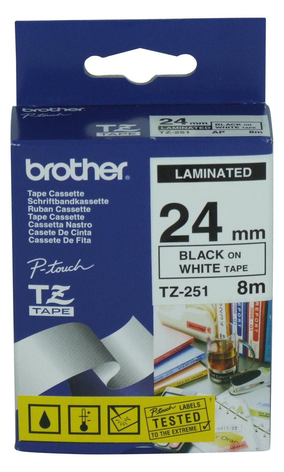 Brother TZ251 - Schwarz auf Weiß - Rolle (2,4 cm x 8 m)