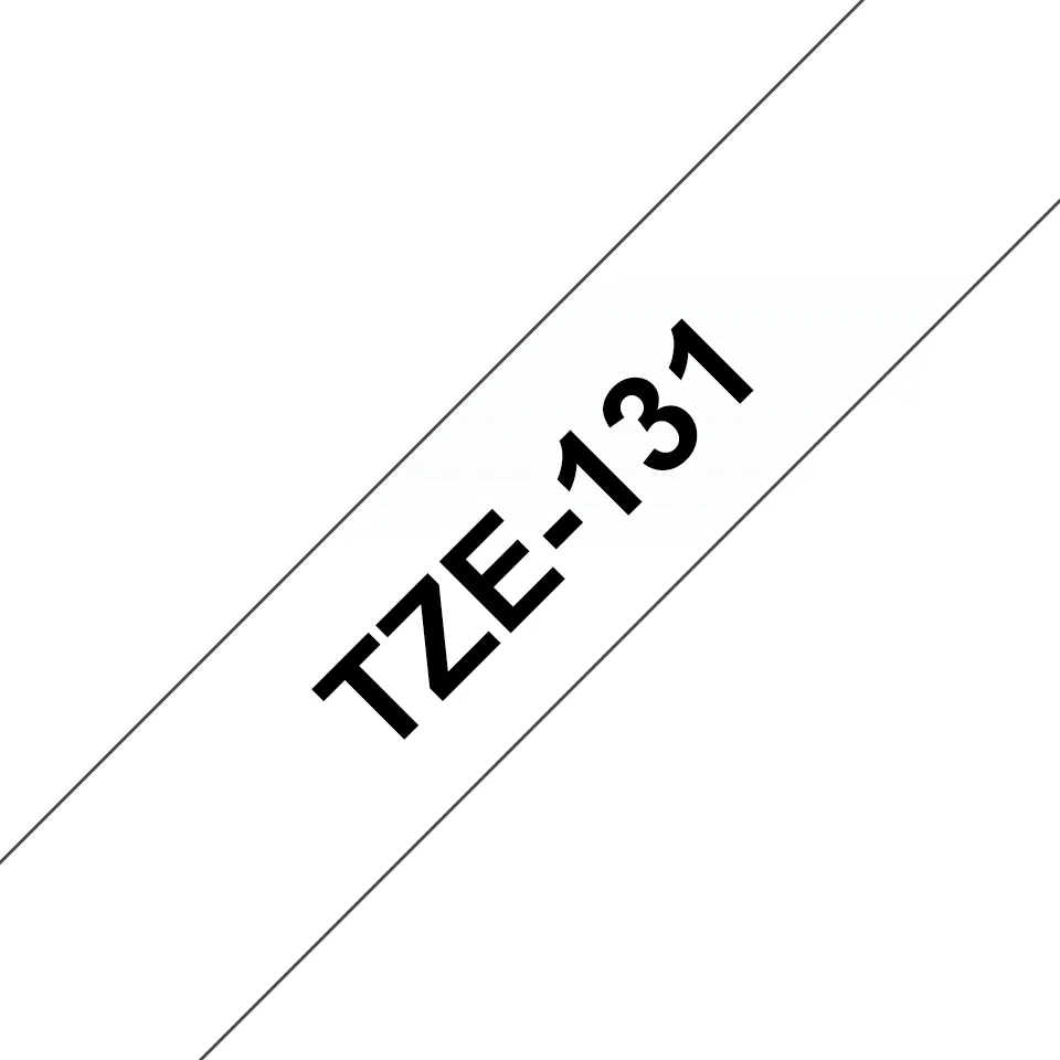 Brother TZe-131 - Standard-Klebstoff - schwarz auf durchsichtig - Rolle (1,2 cm x 8 m), Ansicht 2