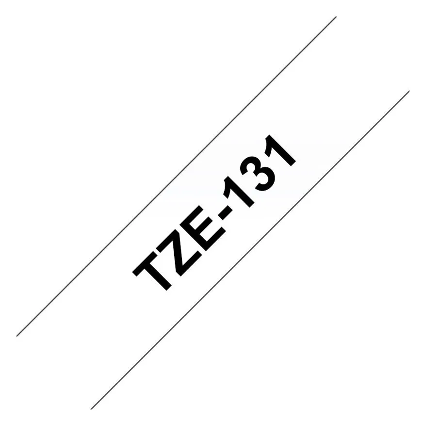 Brother TZe-131 - Standard-Klebstoff - schwarz auf durchsichtig - Rolle (1,2 cm x 8 m), Ansicht 3