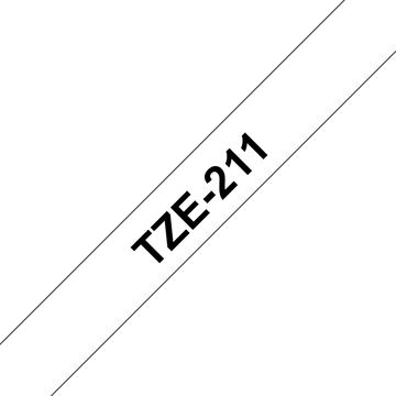 Brother TZe-211 - Standard-Klebstoff - Schwarz auf Weiß - Rolle (0,6 cm x 8 m) von LumaTech