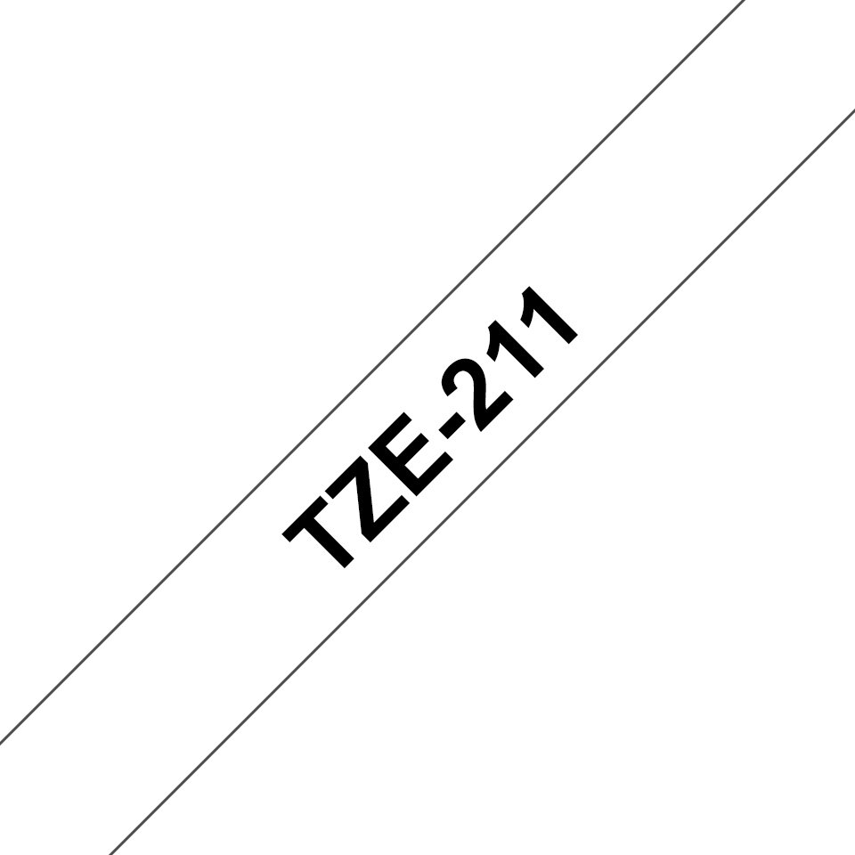 Brother TZe-211 - Standard-Klebstoff - Schwarz auf Weiß - Rolle (0,6 cm x 8 m)