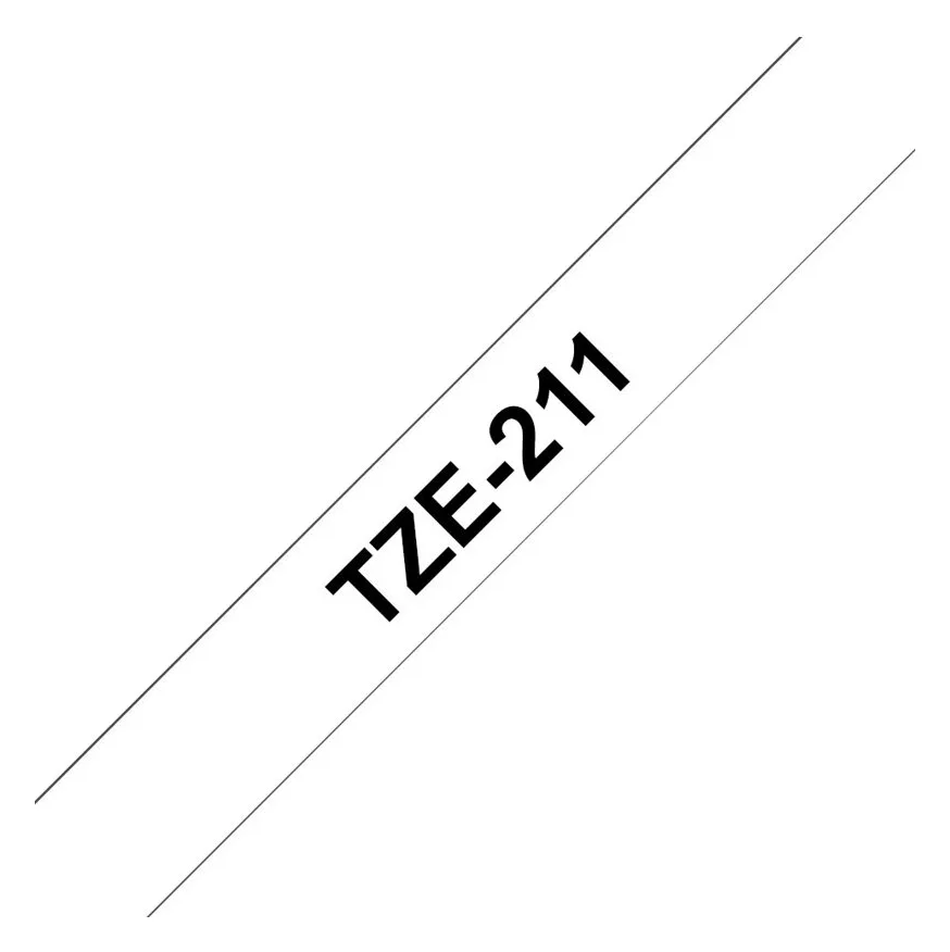 Brother TZe-211 - Standard-Klebstoff - Schwarz auf Weiß - Rolle (0,6 cm x 8 m), Ansicht 3