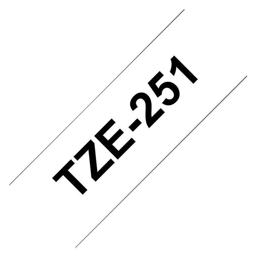 Brother TZe-251 - Standard-Klebstoff - Schwarz auf Weiß - Rolle (2,4 cm x 8 m), Ansicht 3