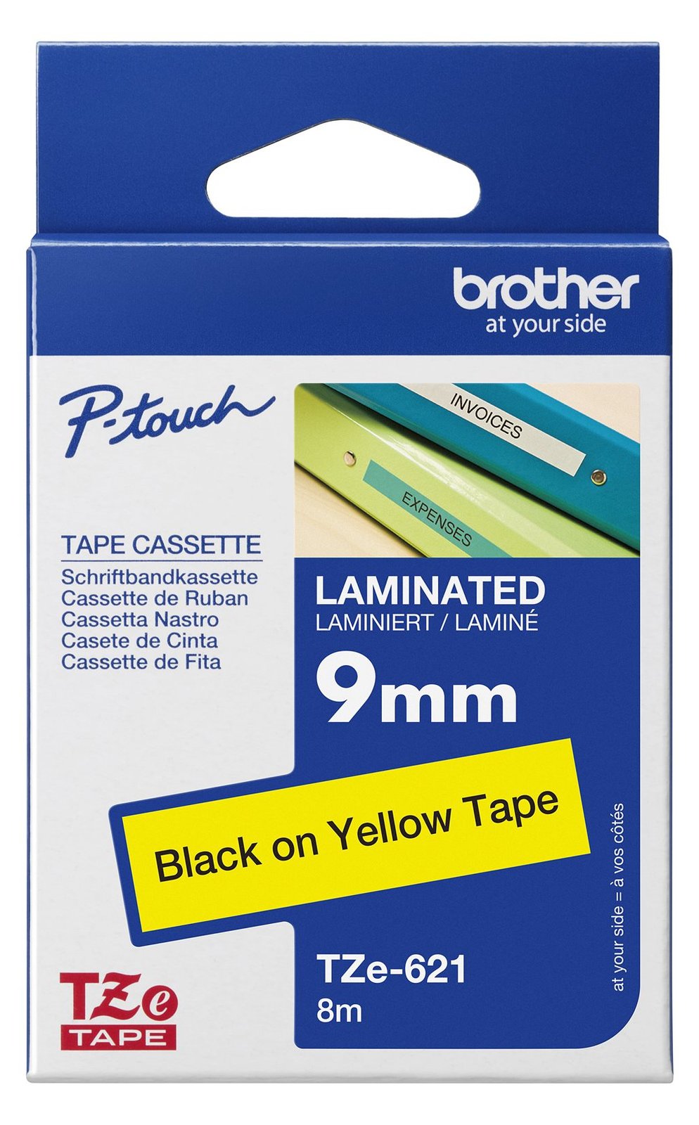 Brother TZe-621 - Schwarz auf Gelb - Rolle (0,9 cm x 8 m)