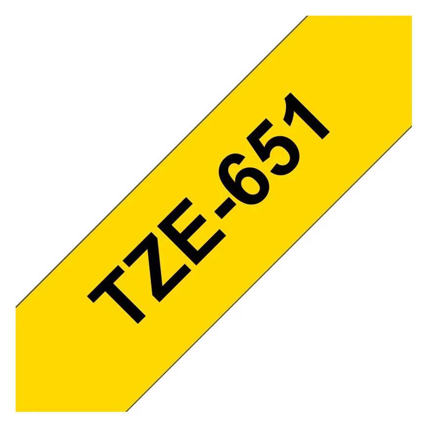 Brother TZe-651 - Standard-Klebstoff - Schwarz auf Gelb - Rolle (2,4 cm x 8 m), Ansicht 3