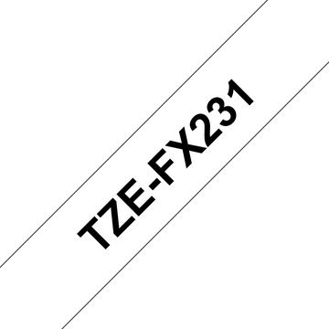 Brother TZe-FX231 - Klebstoff - Schwarz auf Weiß - Rolle (1,2 cm x 8 m) von LumaTech