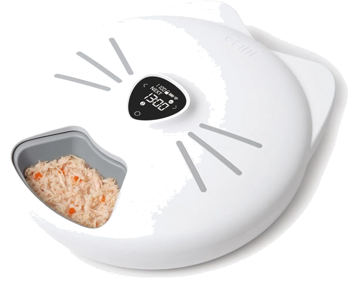 Catit - PIXI Smart Futterautomat mit 6 Mahlzeiten (Nassfutter), Weiß