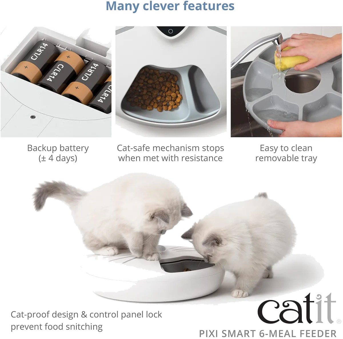 Catit - PIXI Smart Futterautomat mit 6 Mahlzeiten (Nassfutter), Weiß — Bild 5