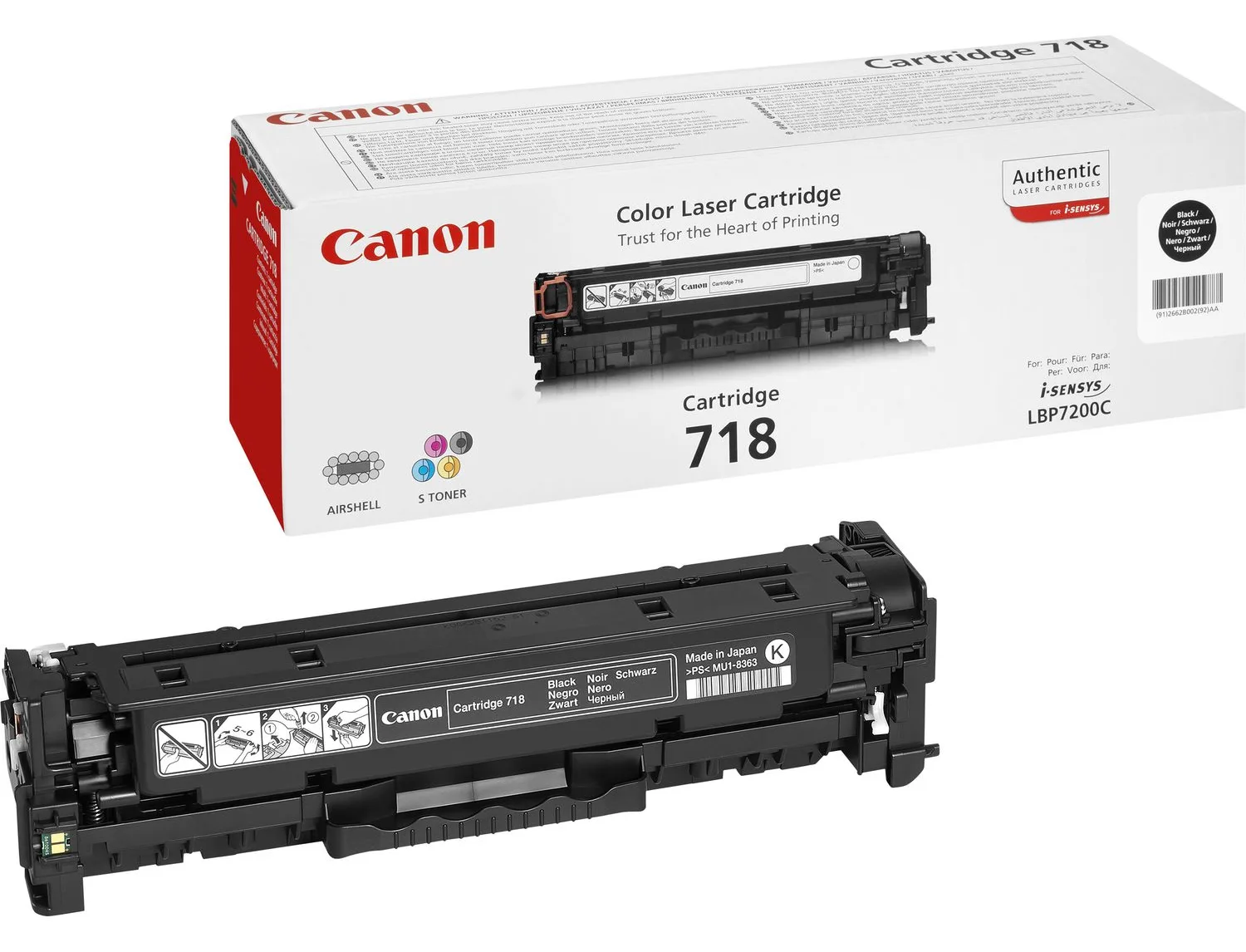 Canon 718 Black - Schwarz - Original - Tonerpatrone, Ansicht 2