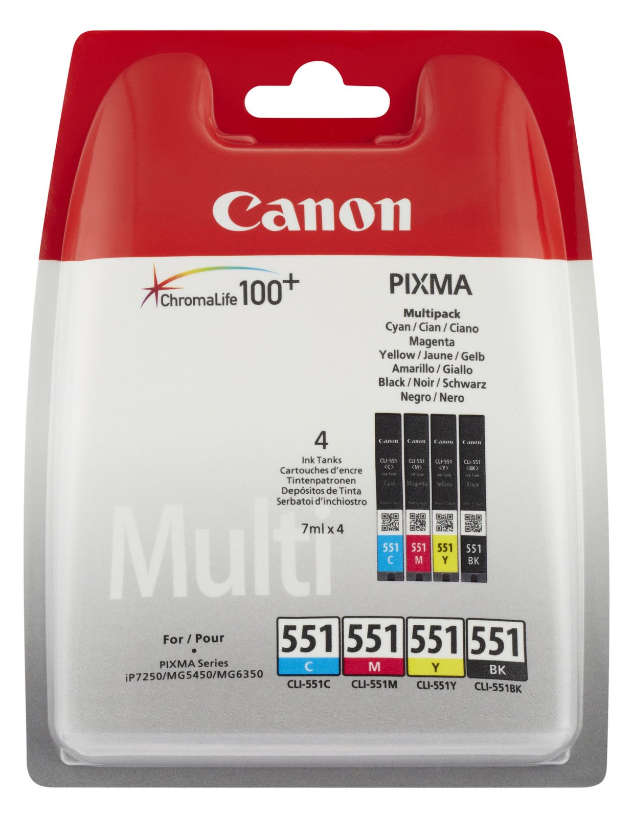 Canon CLI-551 Ink Cartridge C/M/Y/BK MultiPack - Tintenpatrone