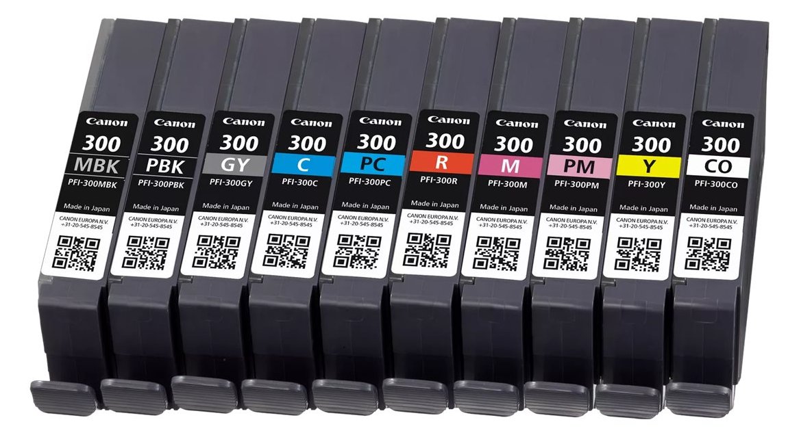 Canon PFI-MBK/PBK/CO/GY/R/C/M/Y/PC/PM 10 Ink Cartridge Multipack